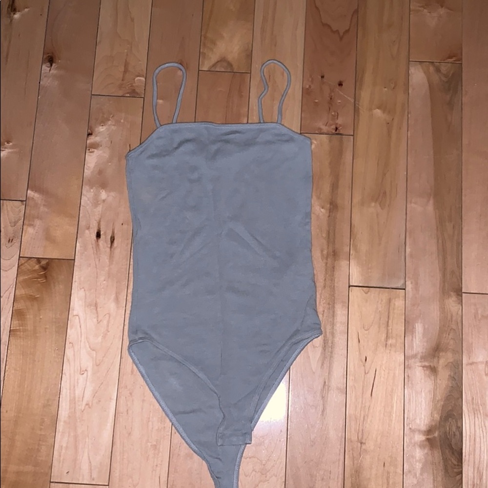 Light Gray Square Neck Bodysuit